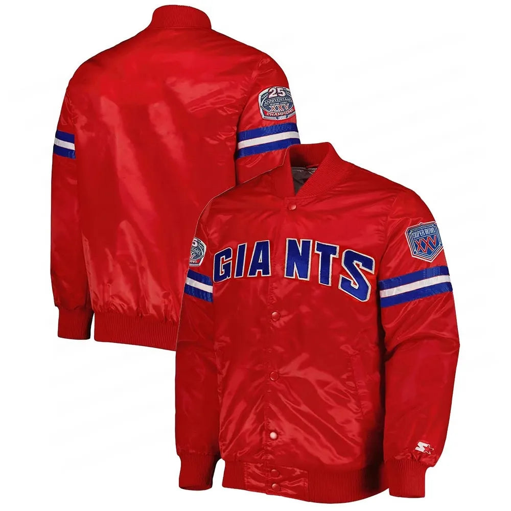 NY Giants 25th Anniversary Red Satin Jacket