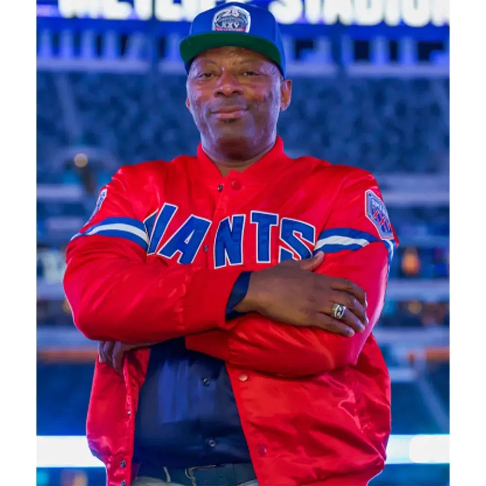 NY Giants 25th Anniversary Red Satin Jacket