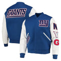 NY Giants Logo Varsity White Royal Jacket