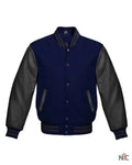 Navy Blue And Black Varsity Jacket Clanton Jacket