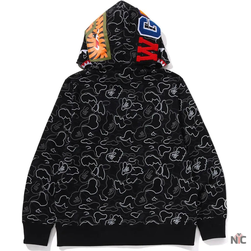 Neon Camo Shark Full Zip Hoodie Mens Clanton Jacket