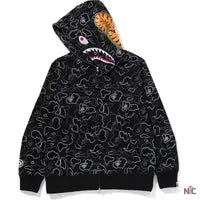 Neon Camo Shark Full Zip Hoodie Mens Clanton Jacket