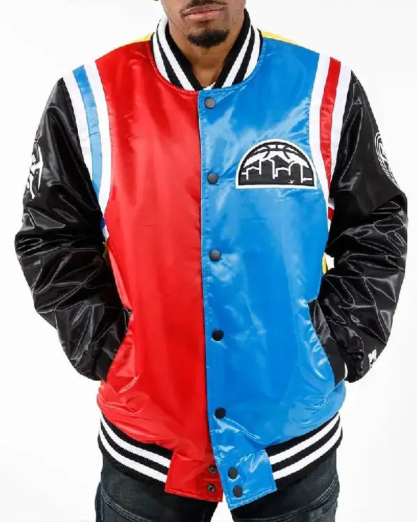 Denver Nuggets Color Block Satin Jacket