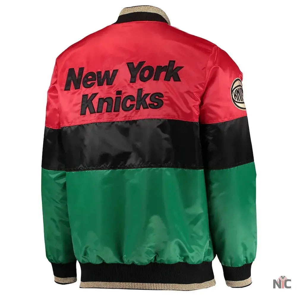 New York Knicks 75th Anniversary Full-Snap Satin Jacket Clanton Jacket