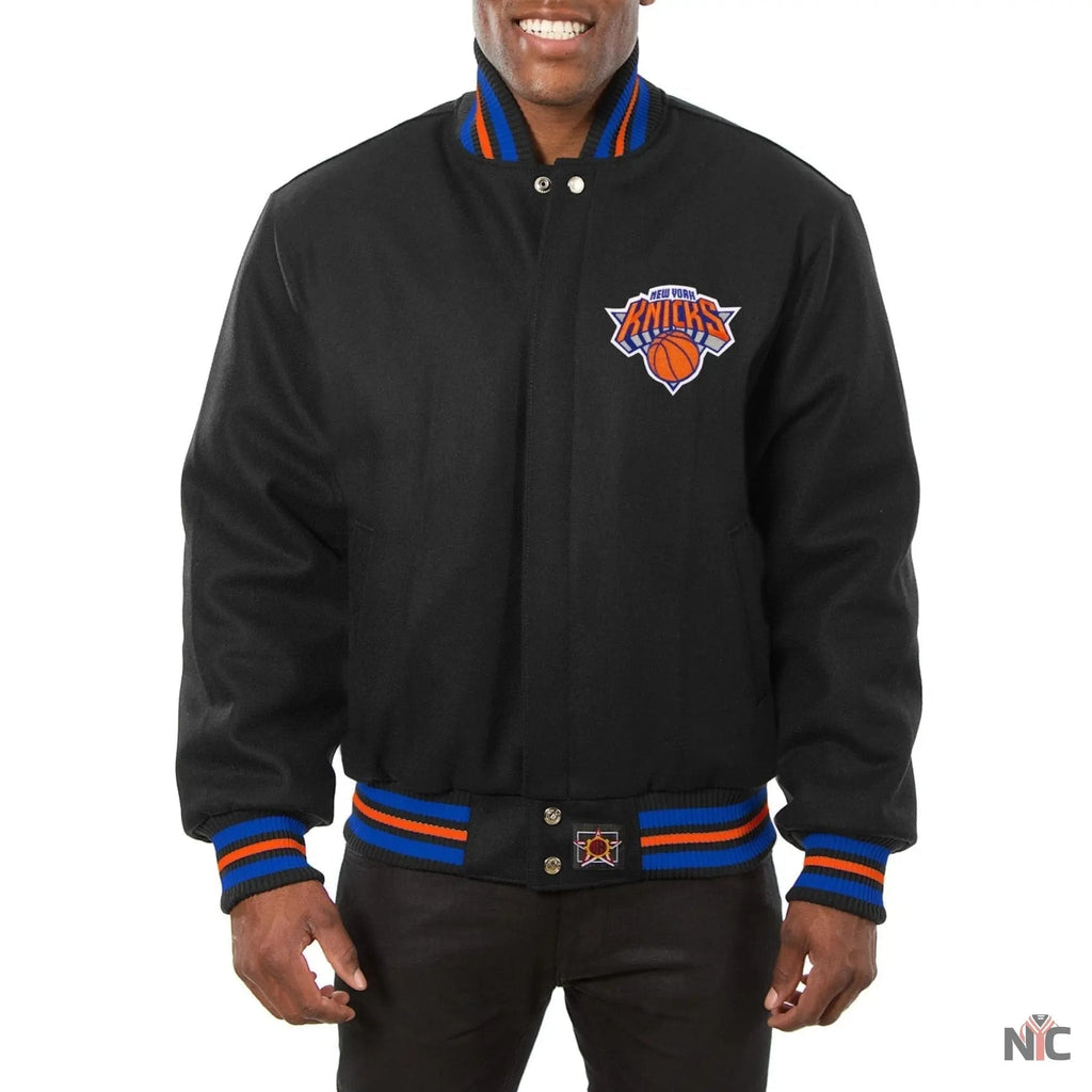 New York Knicks Black Wool Varsity Jacket Clanton Jacket