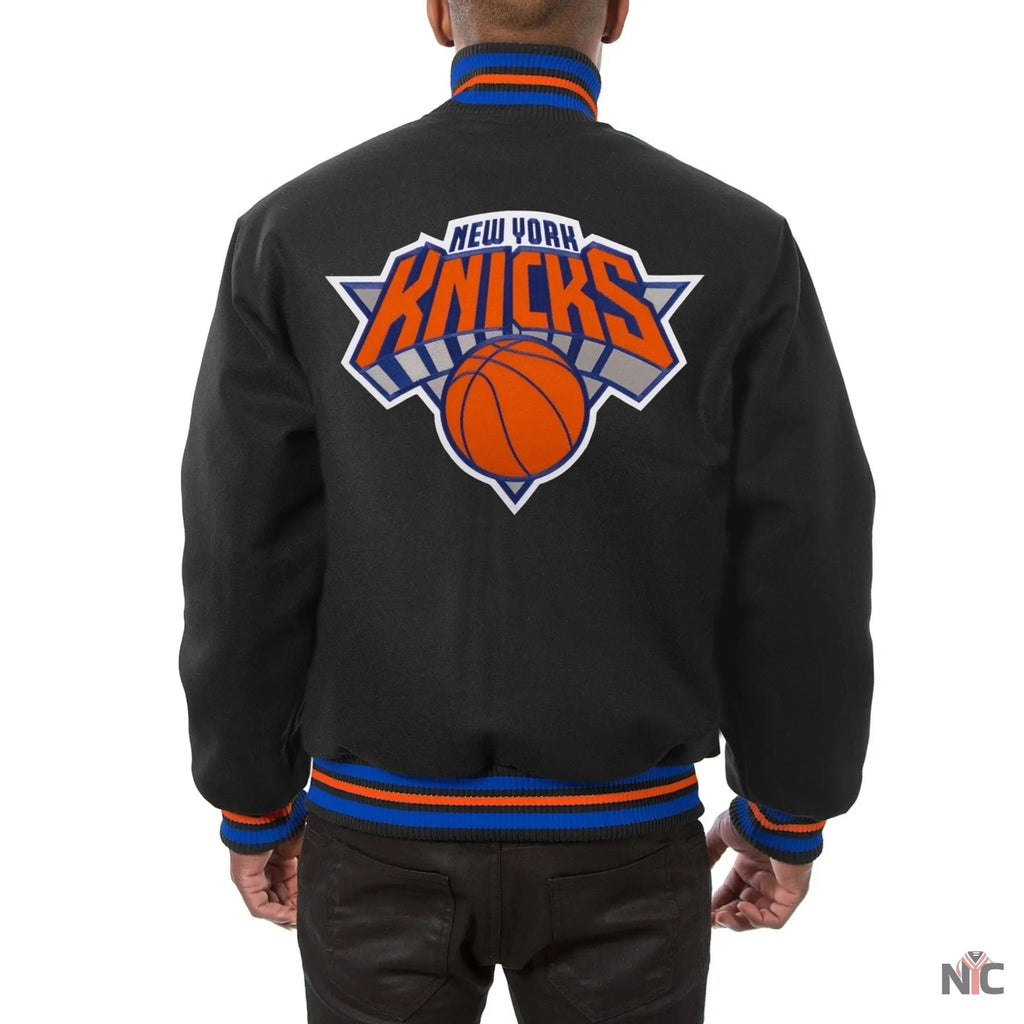 New York Knicks Black Wool Varsity Jacket Clanton Jacket