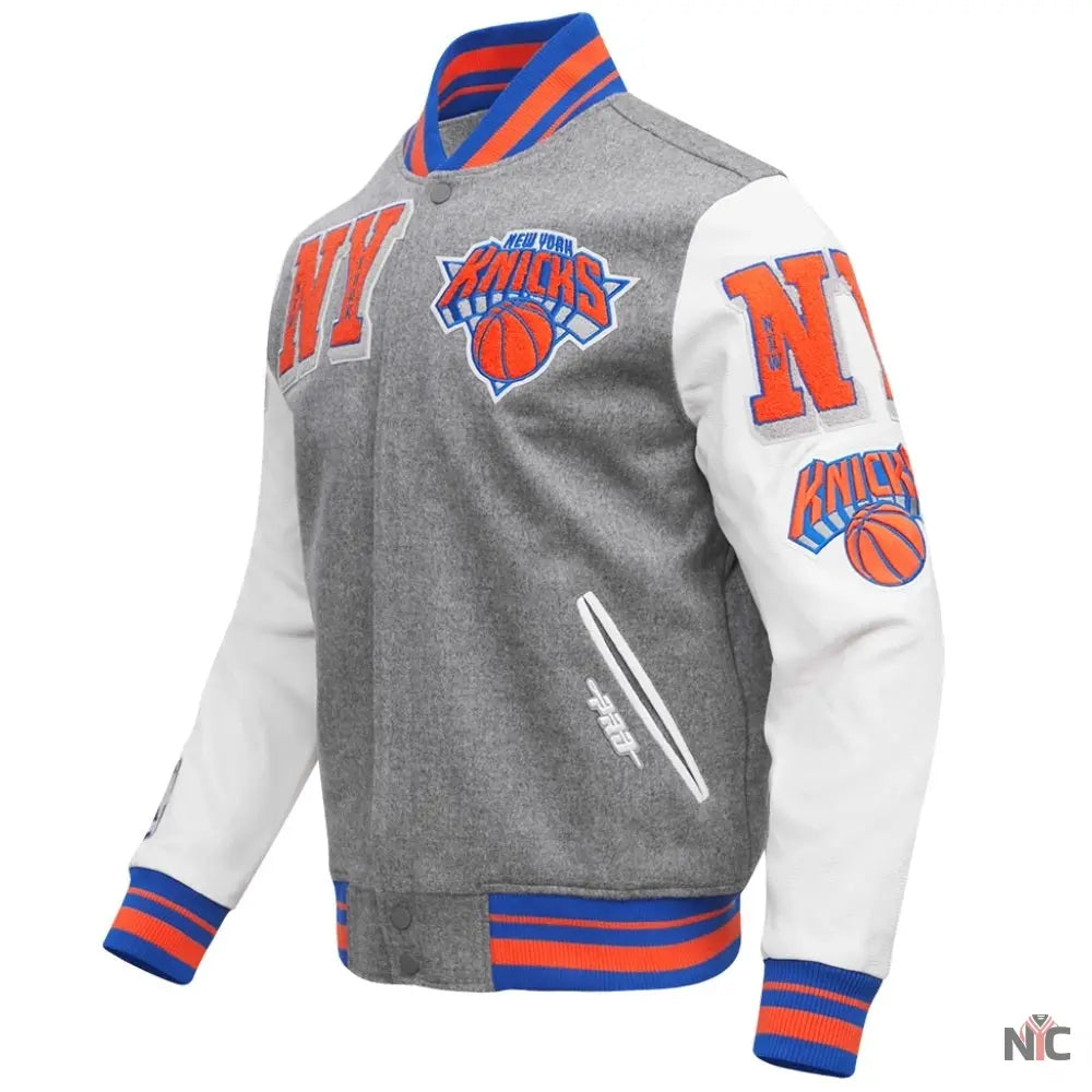New York Knicks Mashup Wool & Leather Varsity Jacket Clanton Jacket