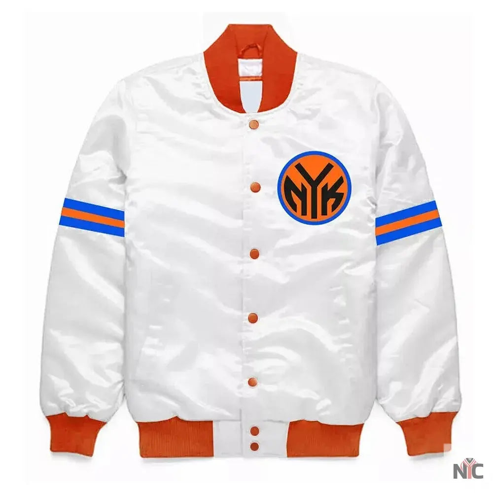 New York Knicks Striped Bomber Jacket Clanton Jacket