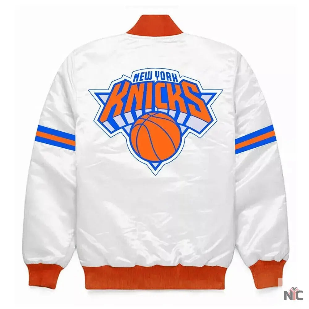 New York Knicks Striped Bomber Jacket Clanton Jacket