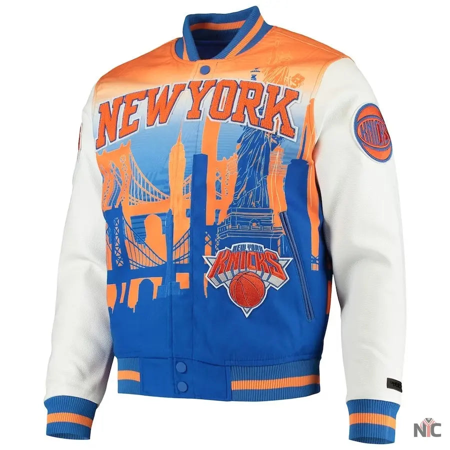 New York Knicks White Finals Champions Varsity Full-zip Jacket Clanton Jacket
