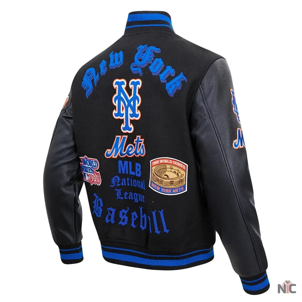New York Mets Old English Varsity Jacket Clanton Jacket