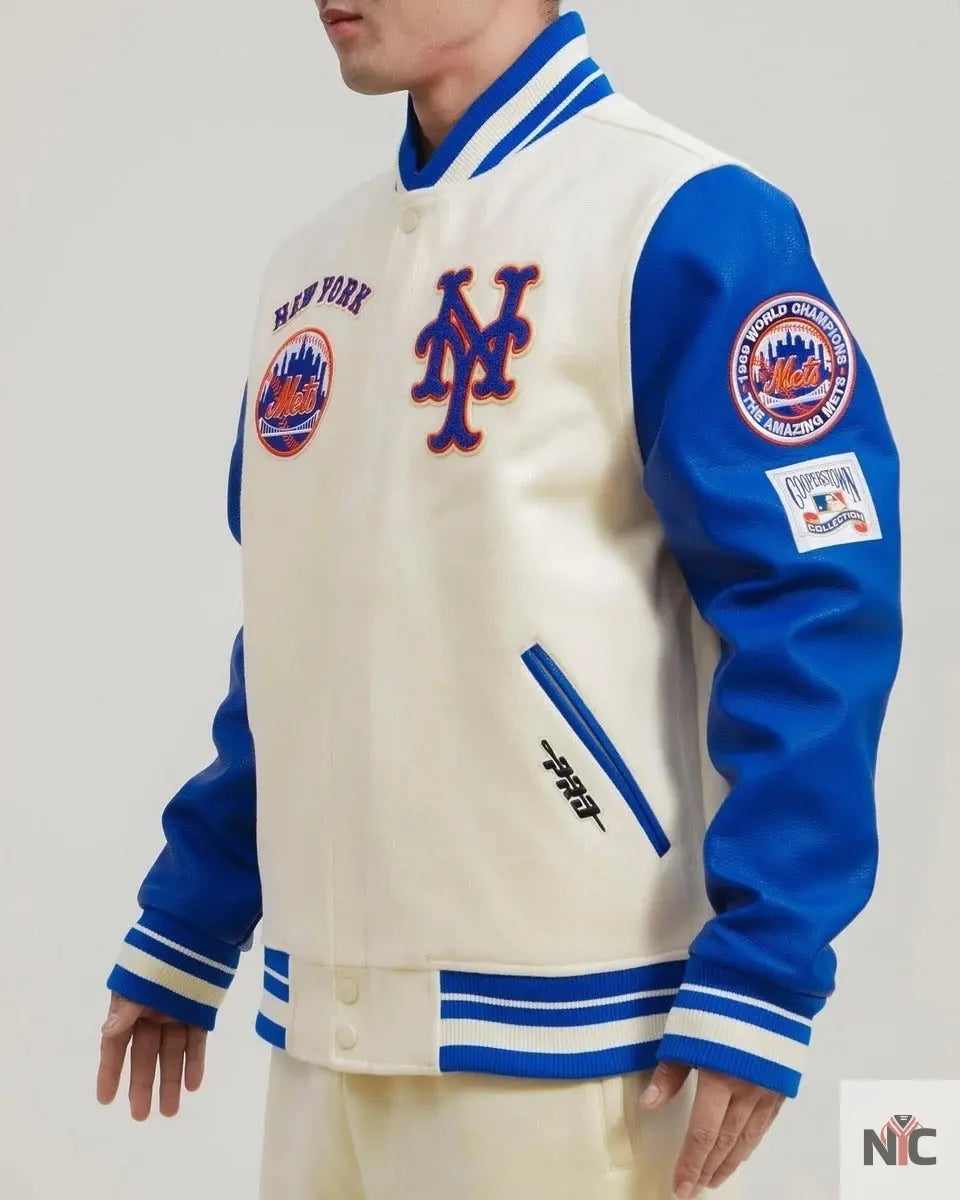 New York Mets Retro Classic Rib Wool Varsity Jacket Clanton Jacket