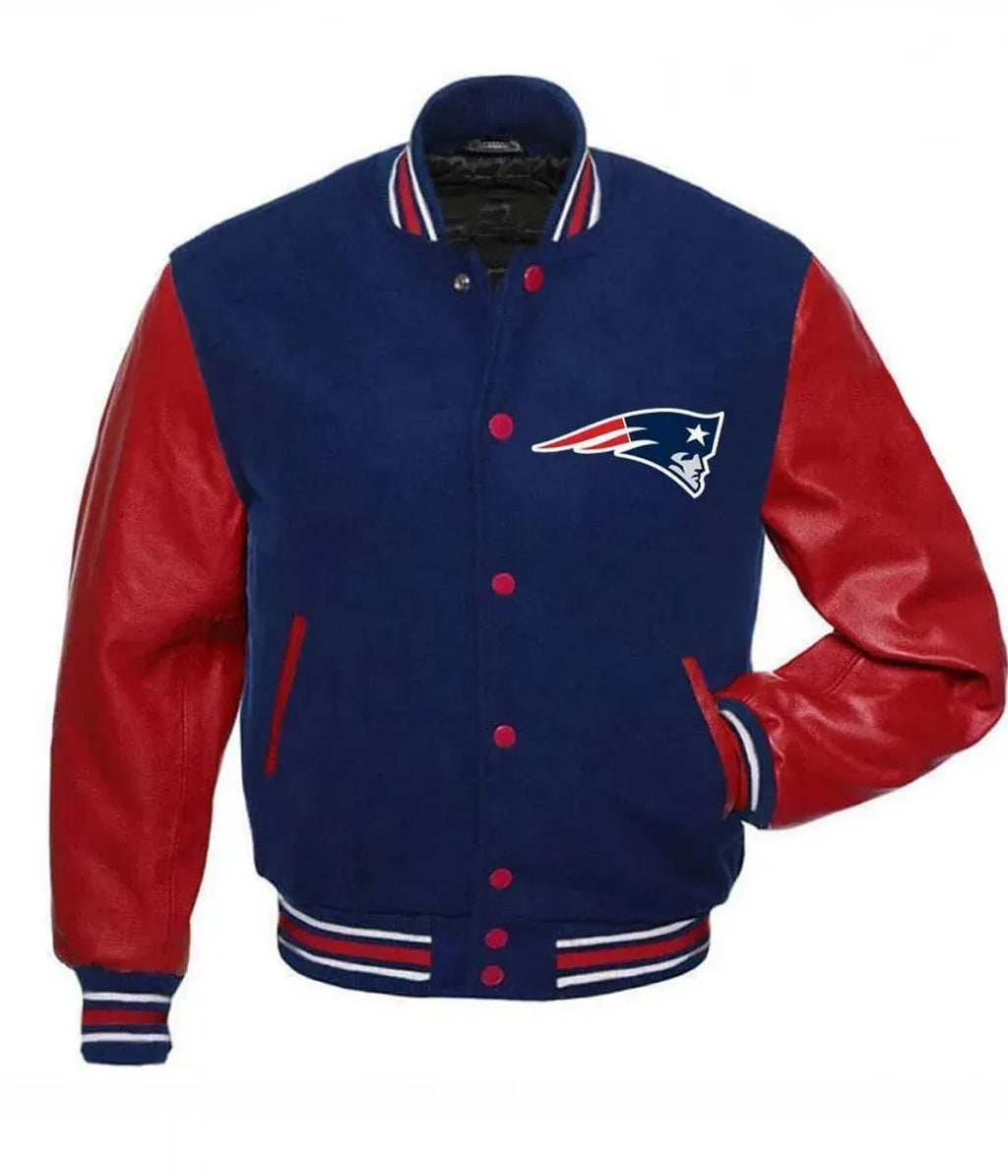 New England Patriots Letterman Red and Blue Jacket