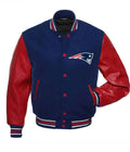 New England Patriots Letterman Red and Blue Jacket