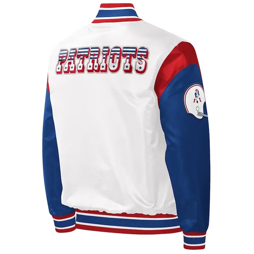 New England Patriots Shutout Throwback Red Satin Jacket