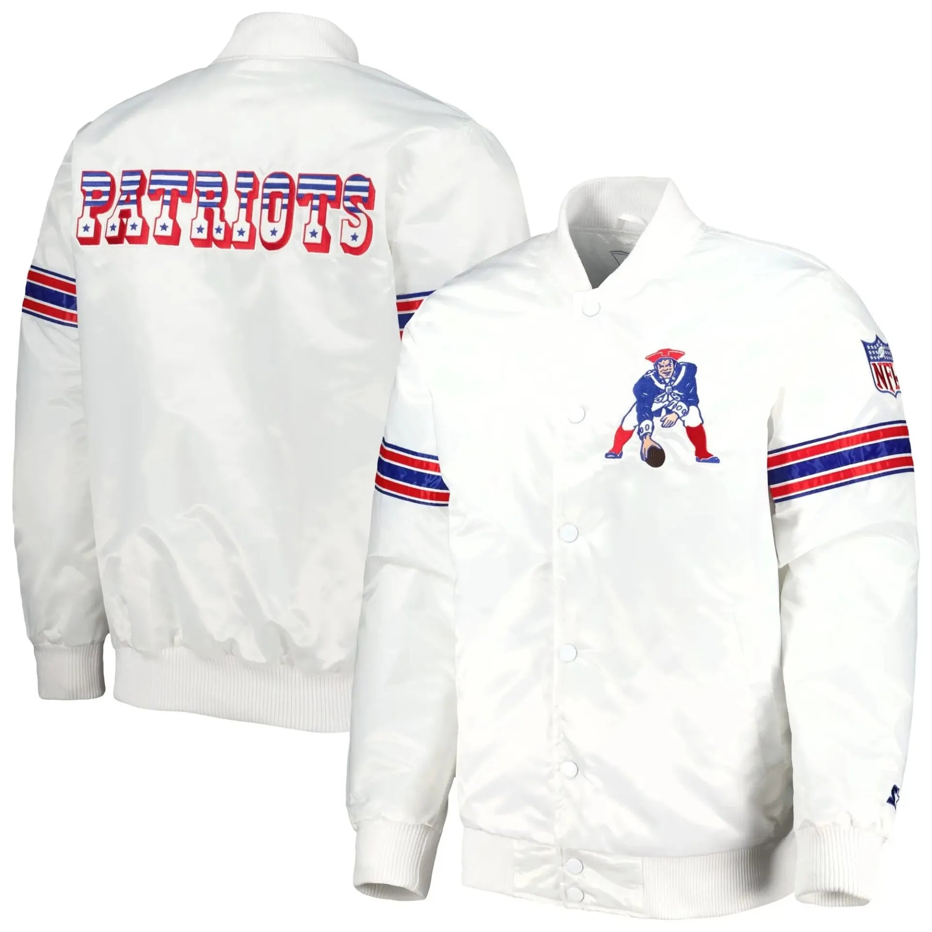 New England Patriots Team Players Satin Varsity Jacket