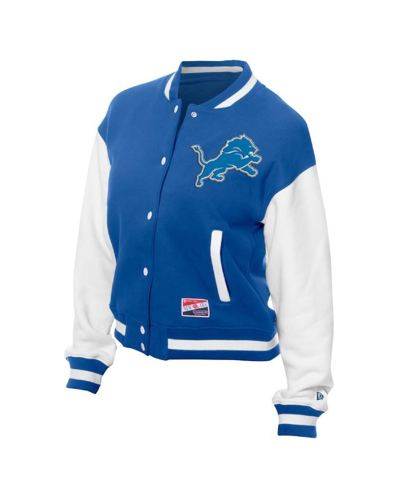 New Era Blue Detroit Lions Fleece Jacket Clanton Jacket
