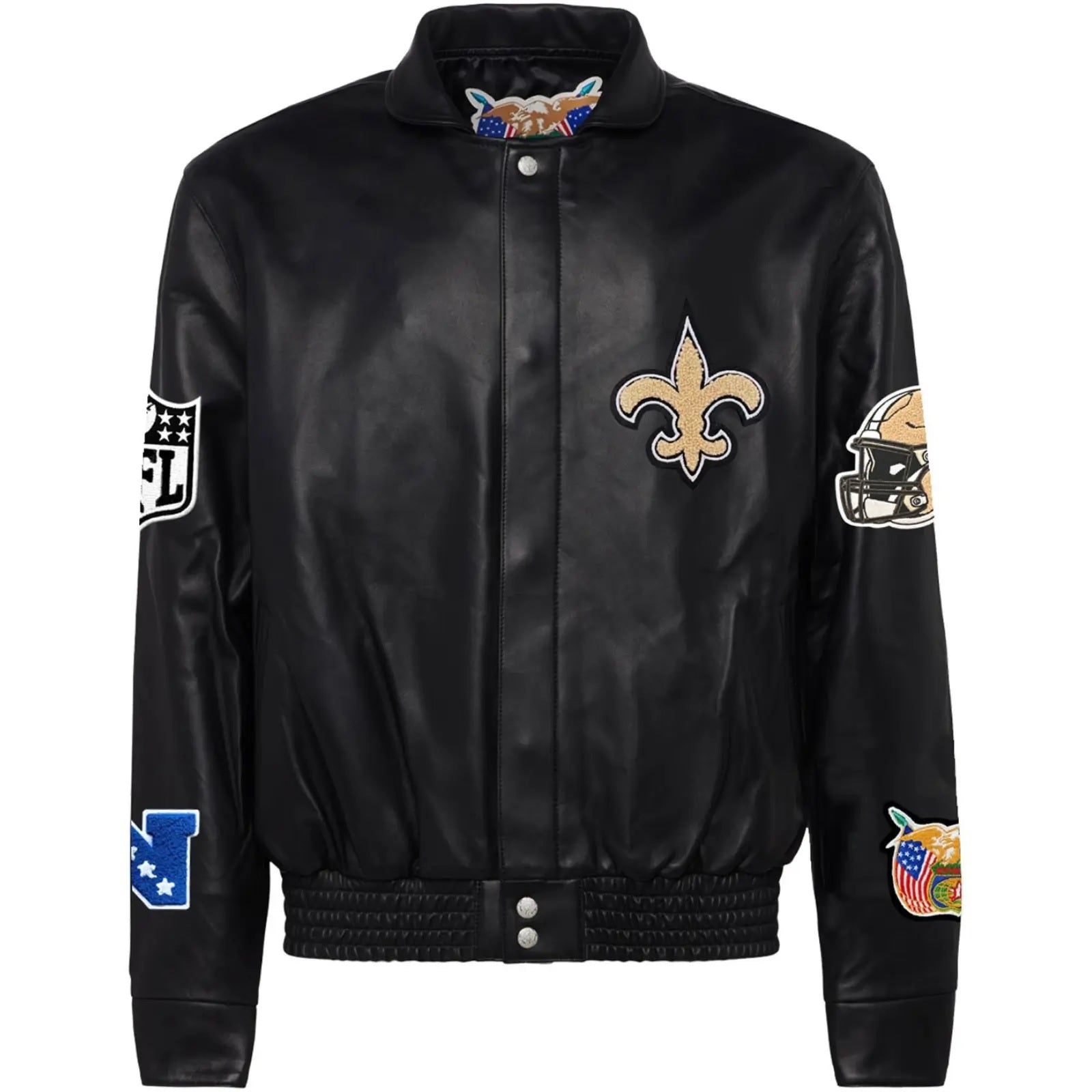 New Orleans Saints Jeff Hamilton Leather Varsity Jacket WorthVee