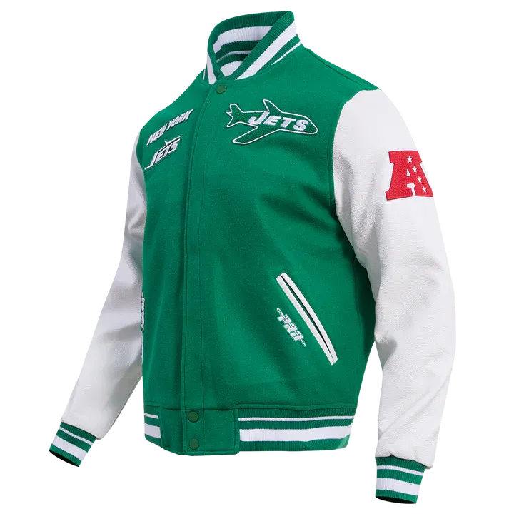 New York Jets Retro Classic Rib Wool Varsity Jacket