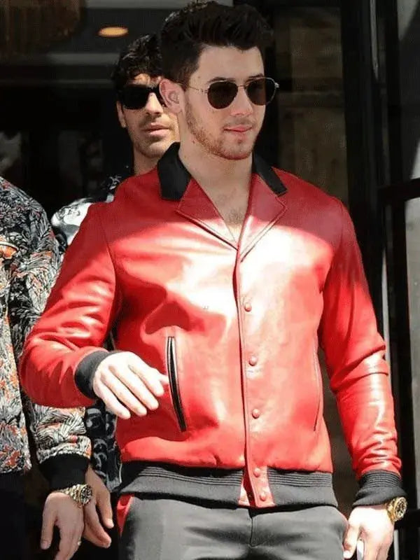 Nick Jonas Red Bomber Jacket WorthVee