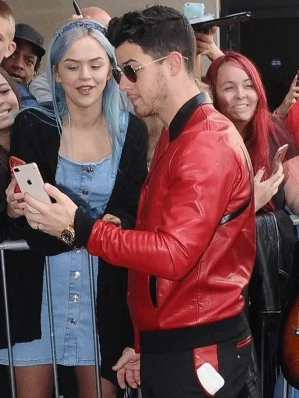 Nick Jonas Red Bomber Jacket WorthVee