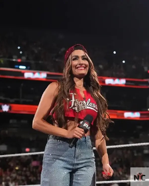 Nikki Bella Monday Night RAW Fearless Nikki Red Top Clanton Jacket