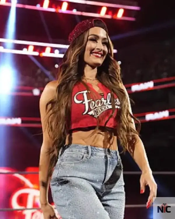 Nikki Bella Monday Night RAW Fearless Nikki Red Top Clanton Jacket