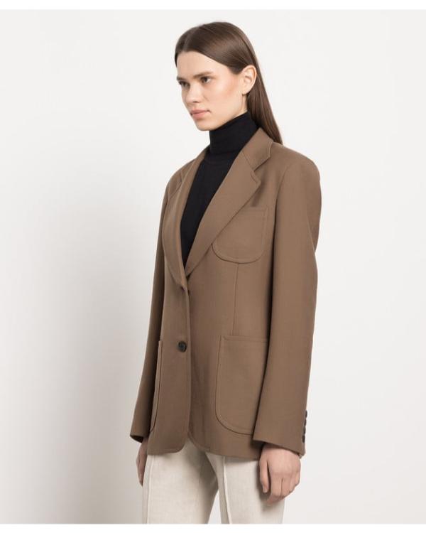 The Beast In Me S01 Brittany Snow Brown Single Breasted Jacket