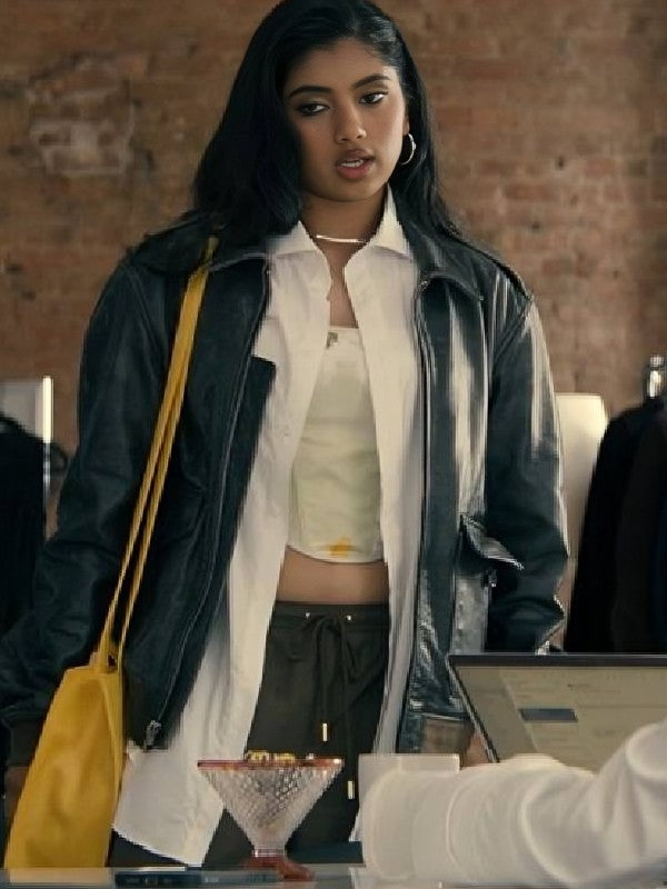 Not Suitable for Work 2026 Abby Chilukuri Black Leather Jacket WorthVee