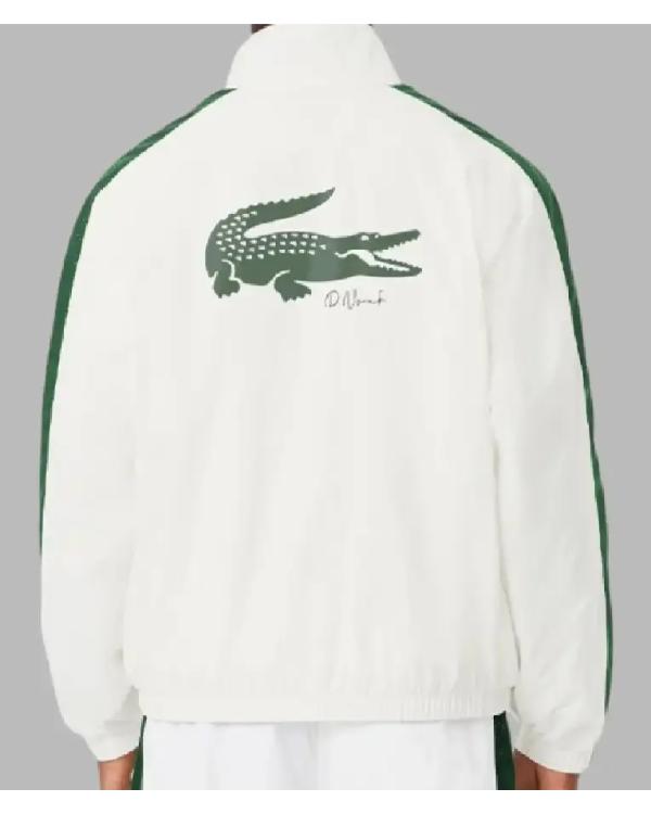 Novak Djokovic 26 Lacoste White Jacket Clanton Jacket