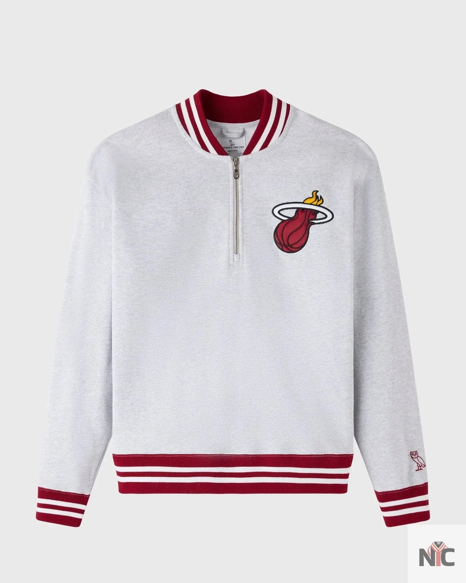 OVO X NBA Miami Heat Quarter-zip Mockneck Sweatshirt Clanton Jacket