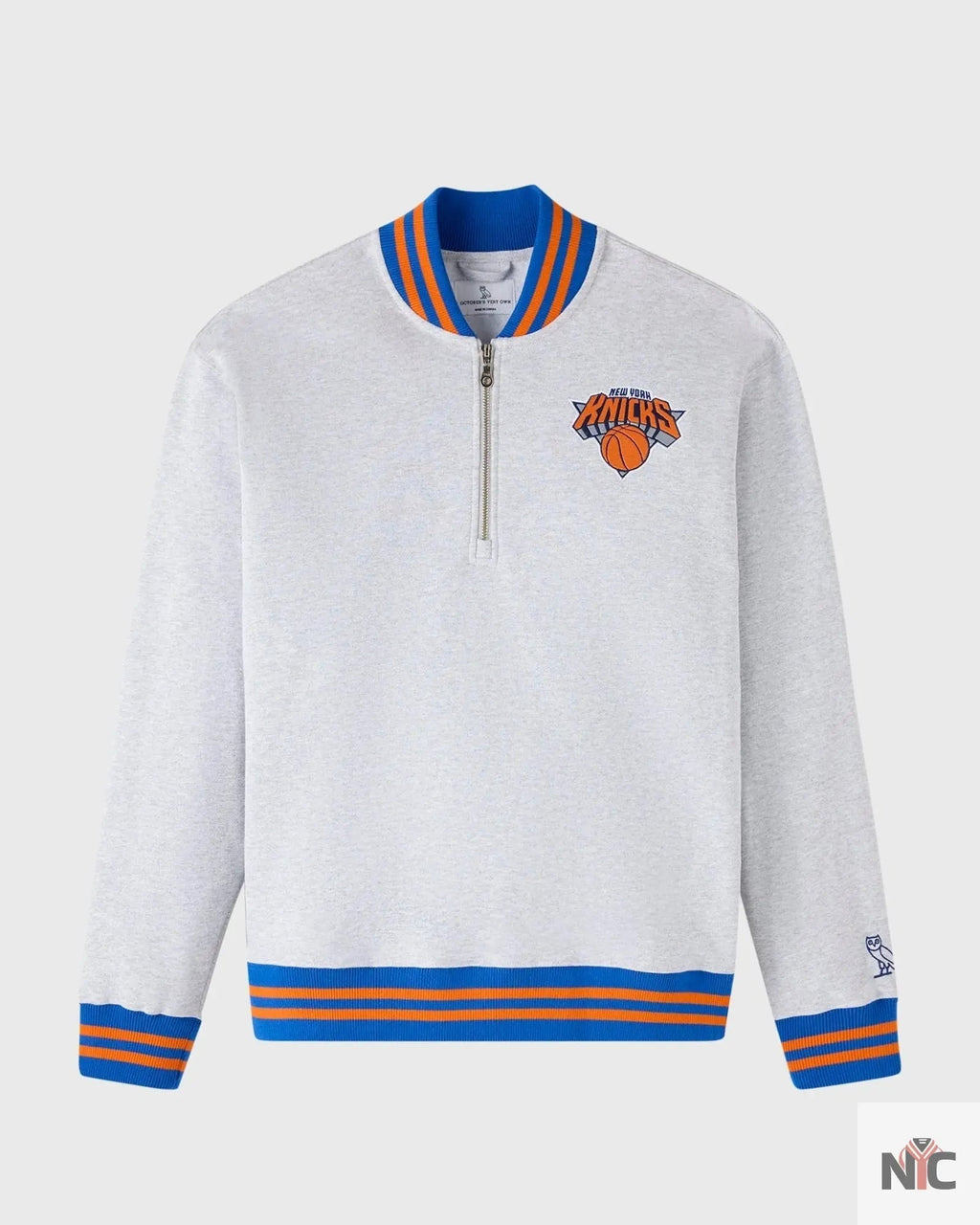 OVO X NBA New York Knicks Quarter-zip Mockneck Sweatshirt Clanton Jacket