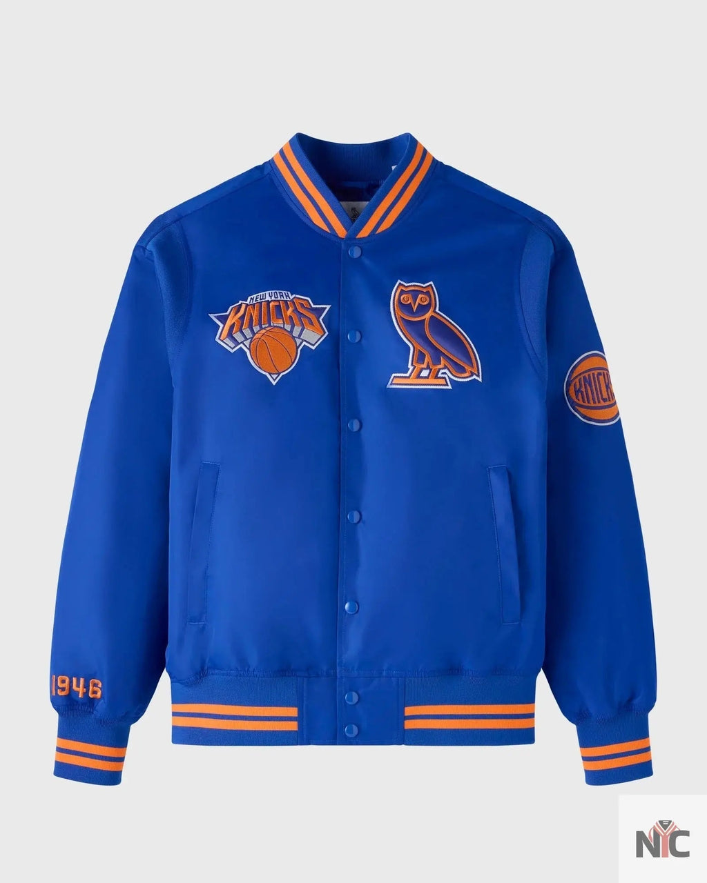 OVO X NBA New York Knicks Varsity Jacket Clanton Jacket