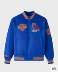 OVO X NBA New York Knicks Varsity Jacket Clanton Jacket