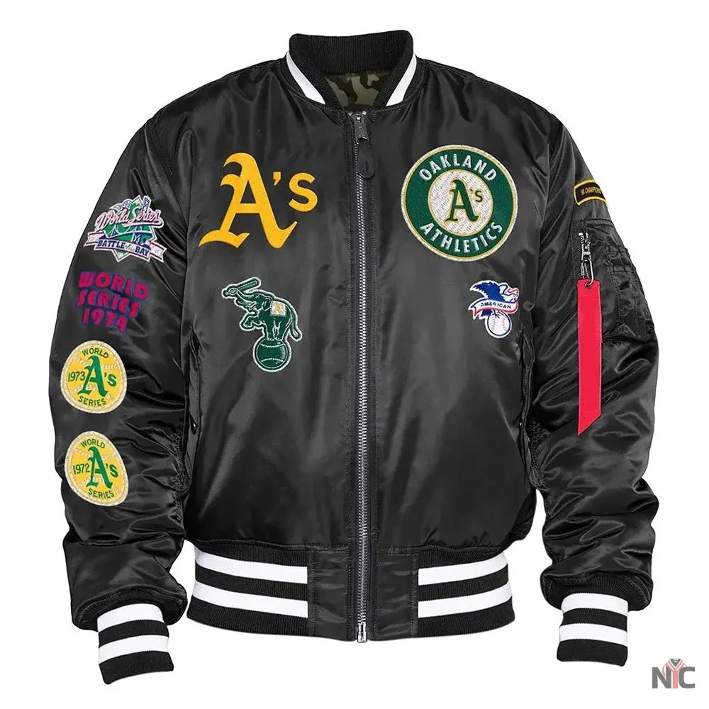 Oakland Athletics Bomber MA-1 Jacket Clanton Jacket