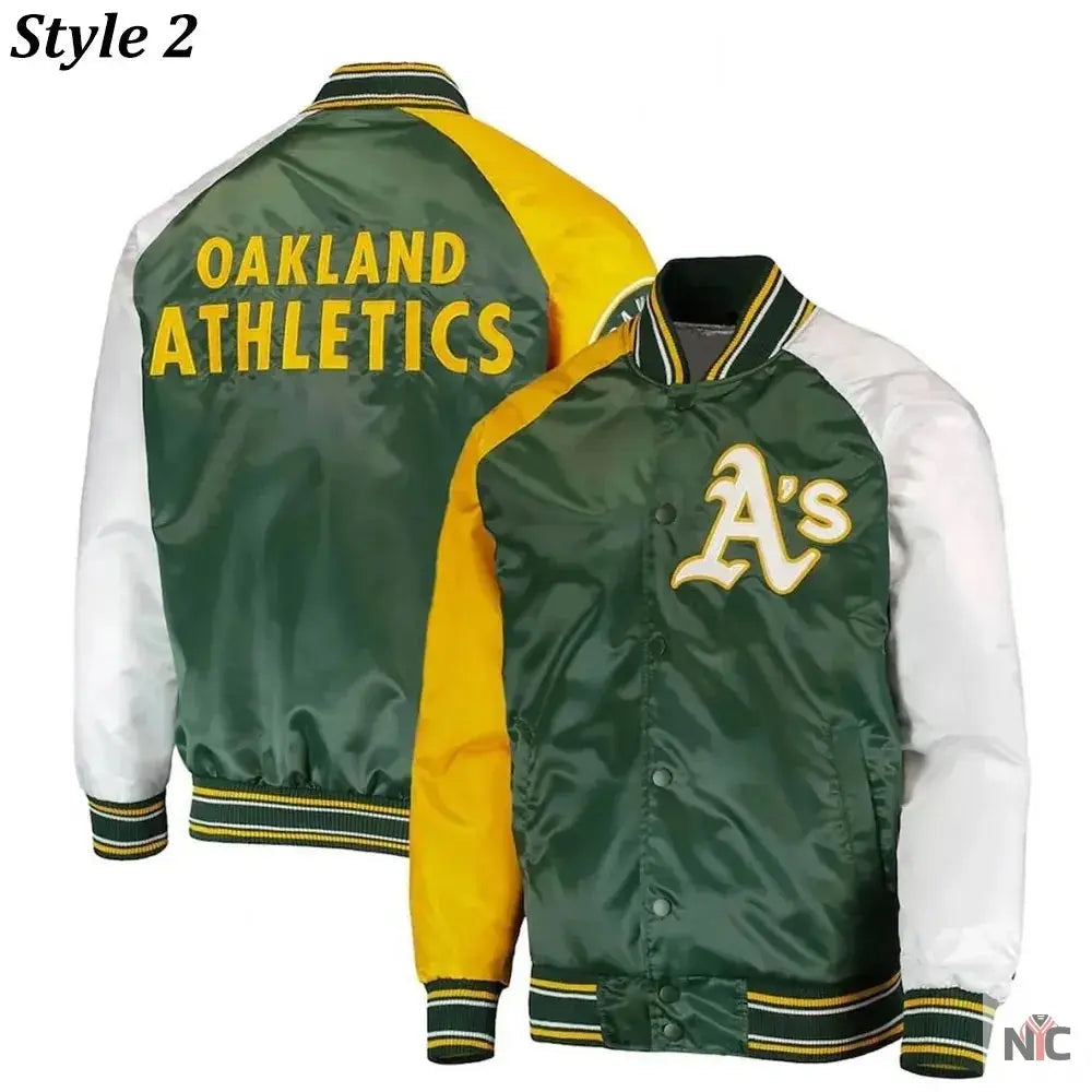 Oakland Athletics Lead Off Varsity Satin Jacket Clanton Jacket