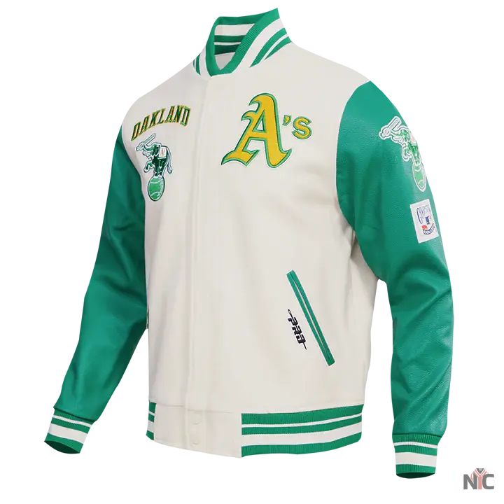 Oakland Athletics Retro Classic Rib Wool Varsity Jacket Clanton Jacket
