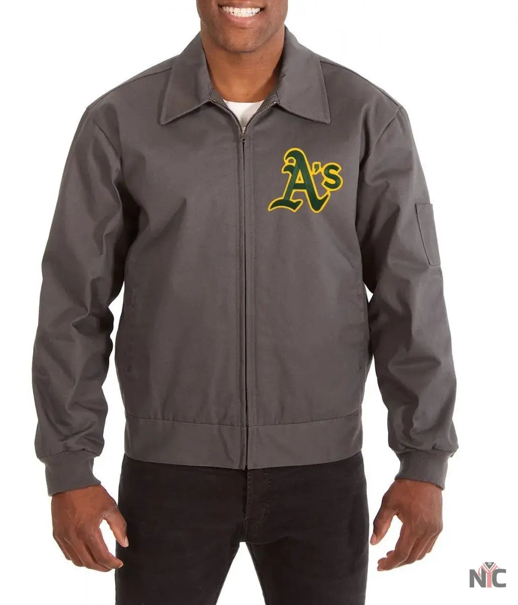 Oakland Athletics Workwear Grey Jacket Clanton Jacket