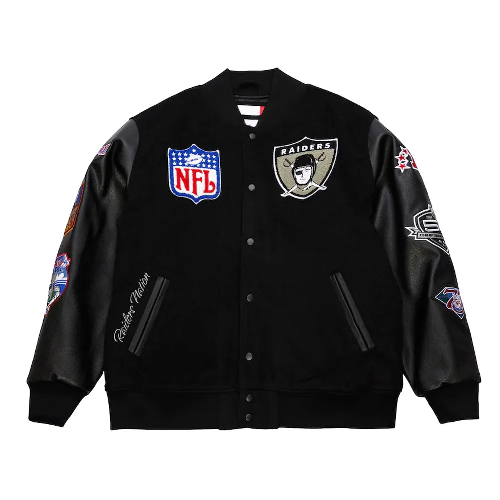 Oakland Raiders Varsity Black Wool Jacket WorthVee