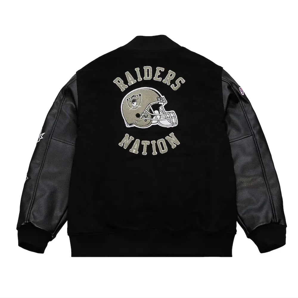 Oakland Raiders Varsity Black Wool Jacket WorthVee