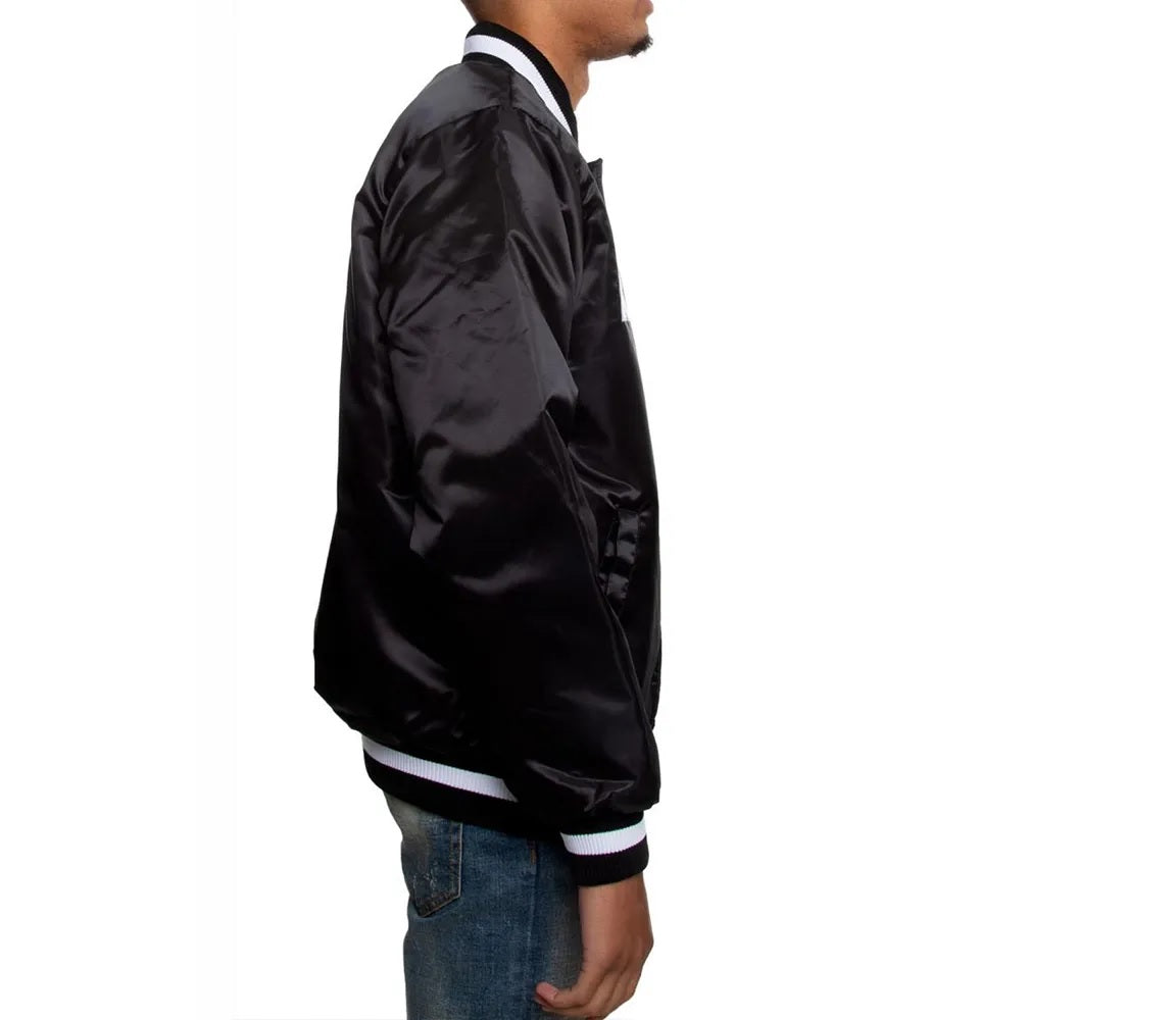 Oakland Raiders Satin Black and White Jacket WorthVee