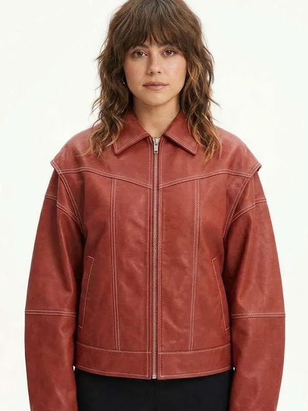 Off Campus Allie Hayes Red Bomber Jacket WorthVee