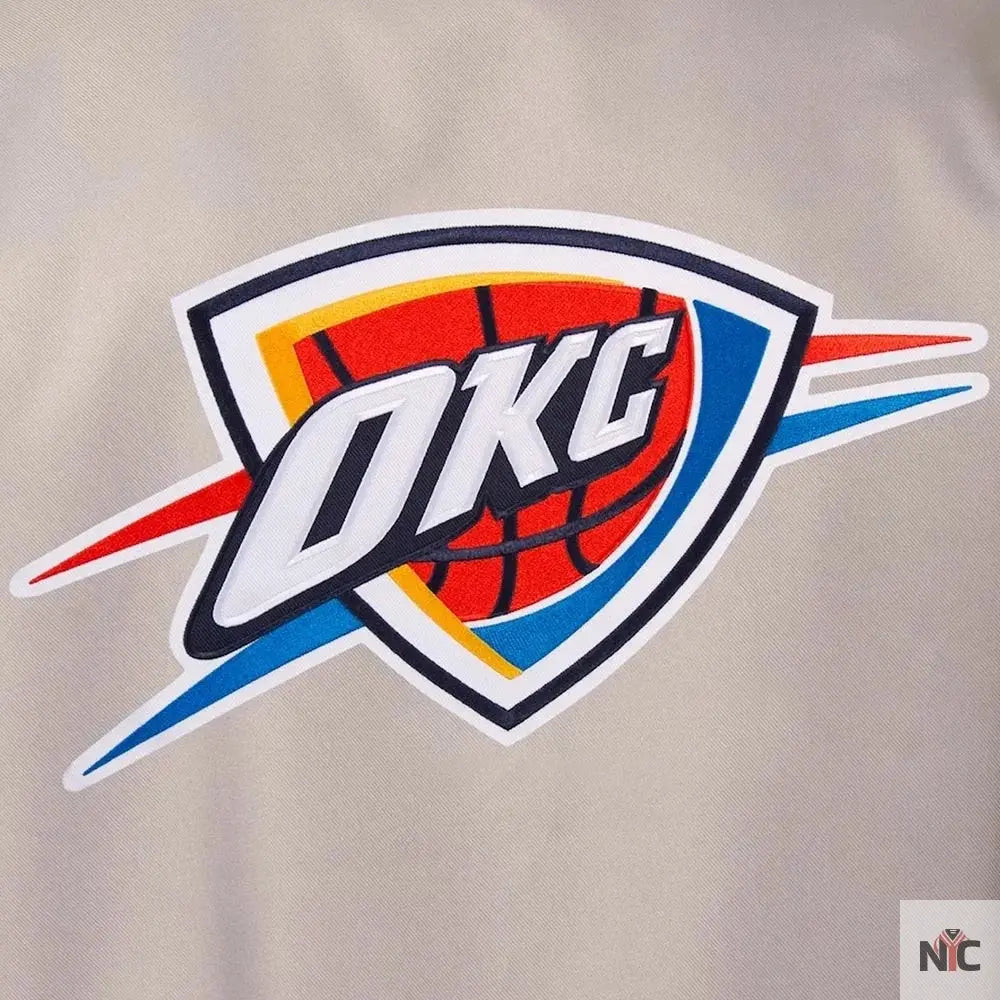 Oklahoma City Thunder Gray Royal Varsity Poly Twill Jacket Clanton Jacket