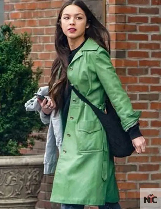 Olivia Rodrigo 2023 Green Leather Coat Clanton Jacket