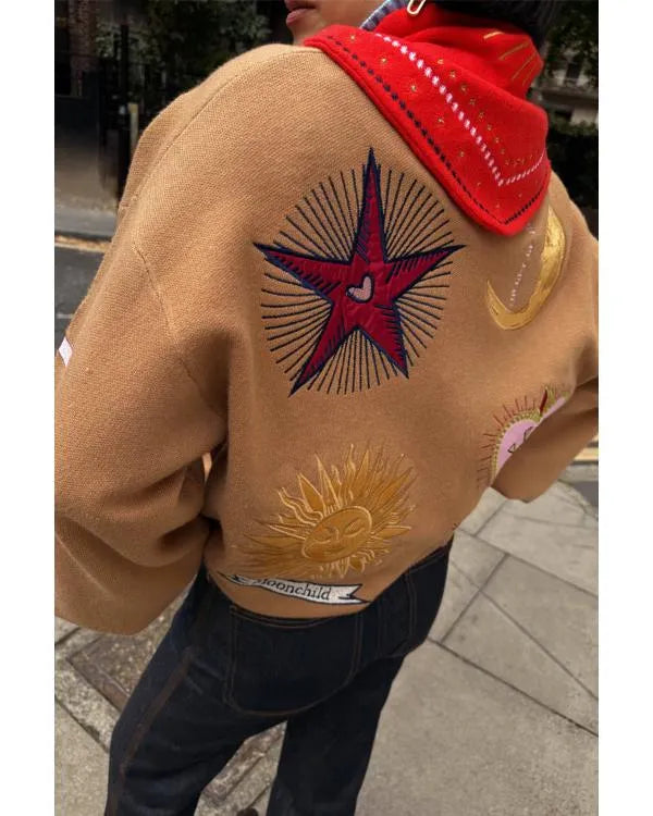 Olivia Attwood Getting Filthy Rich S04 Beige Moon/Sun Cardigan