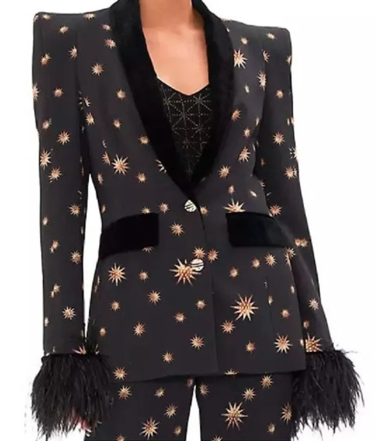 Only Murders In The Building S04 Molly Shannon Star Print Blazer