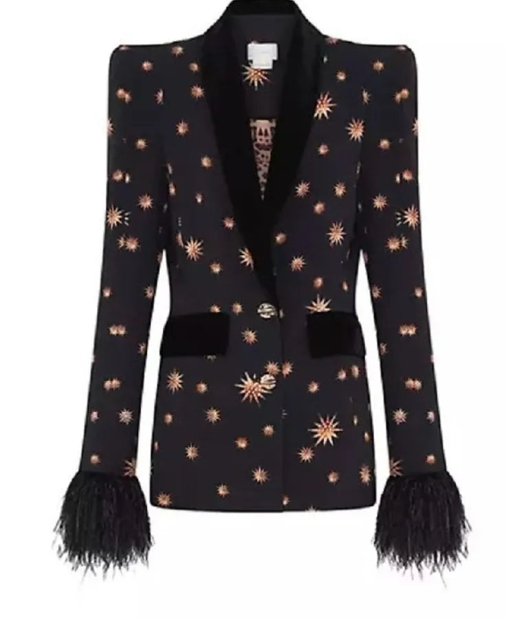 Only Murders In The Building S04 Molly Shannon Star Print Blazer