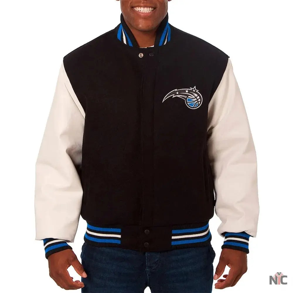 Orlando Magic Black and White Varsity Jacket Clanton Jacket