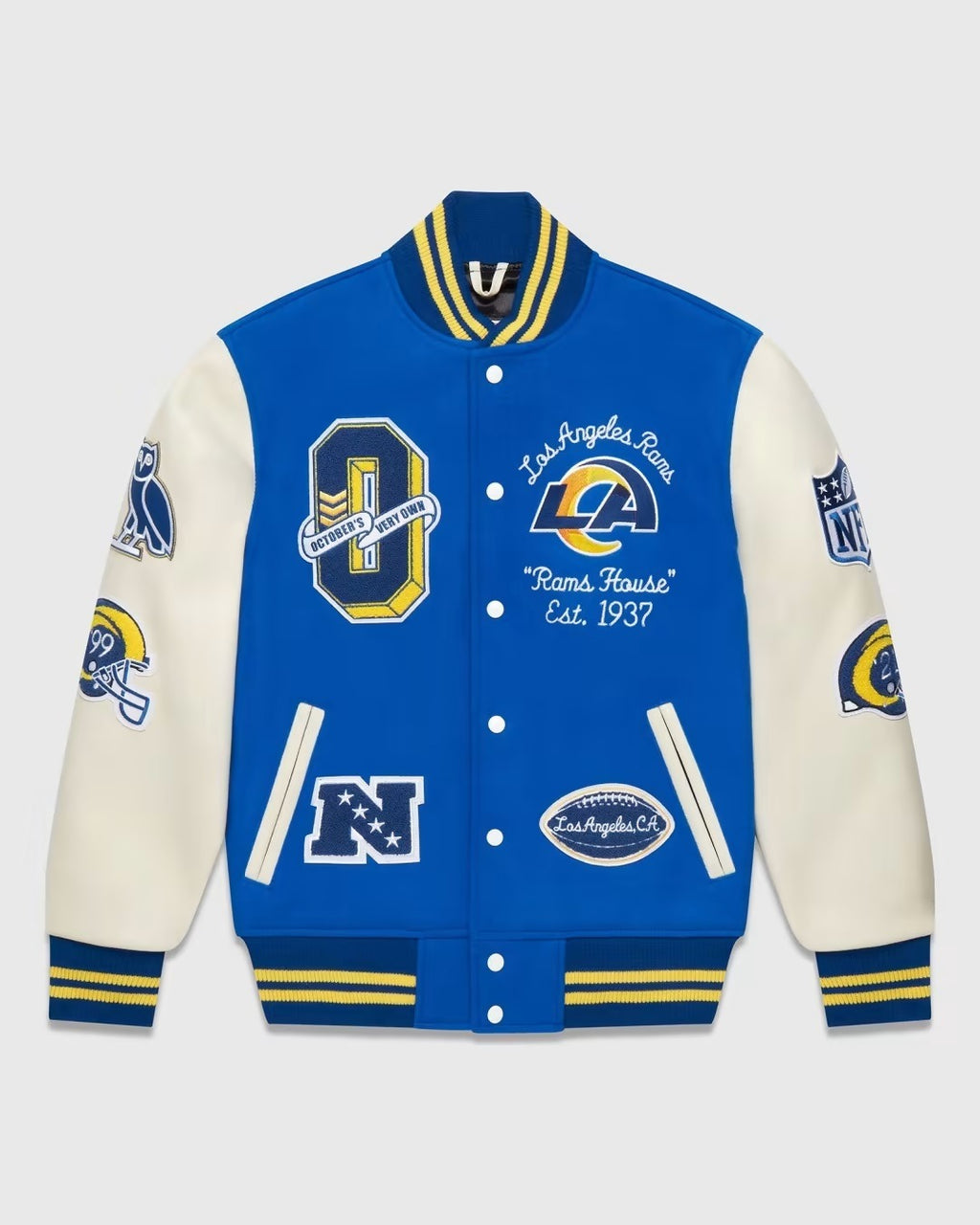 Ovo X Nfl Los Angeles Rams Varsity Jacket WorthVee