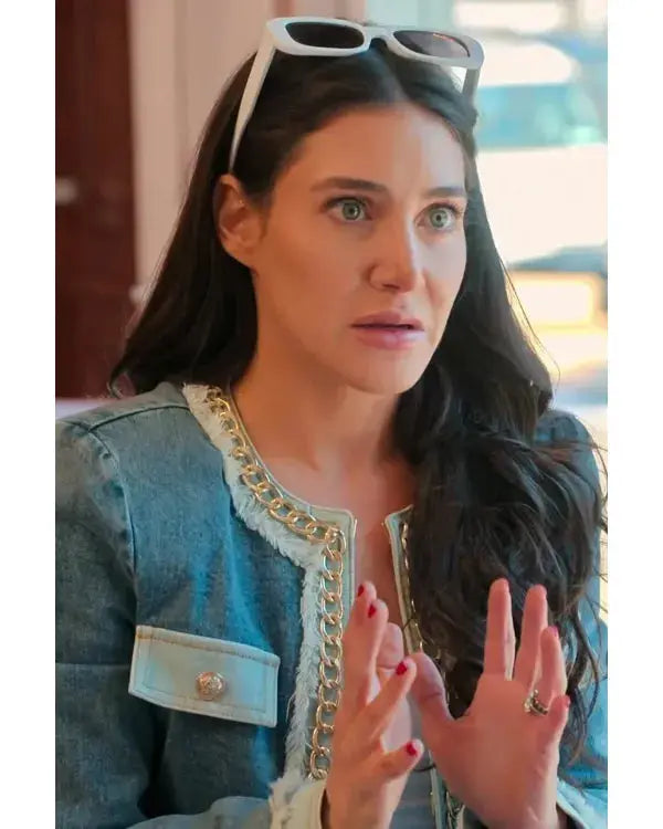 Owning Manhattan S02 Chloe Tucker Blue Chain-Trim Jacket WorthVee